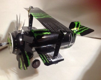 Airplane Whirl-A-Gig Made From Monster Energy Drink Cans