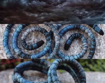 Dark Storm - custom length felt Spiralock - the Original bendable dread tie