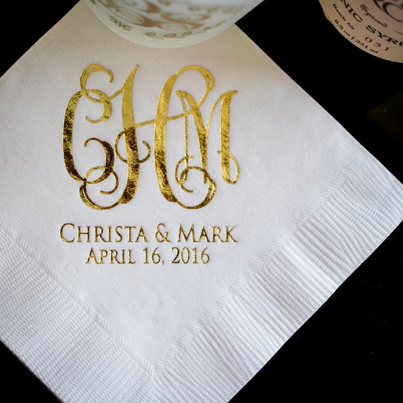 Custom Wedding Napkins Personalized Wedding Napkins Wedding