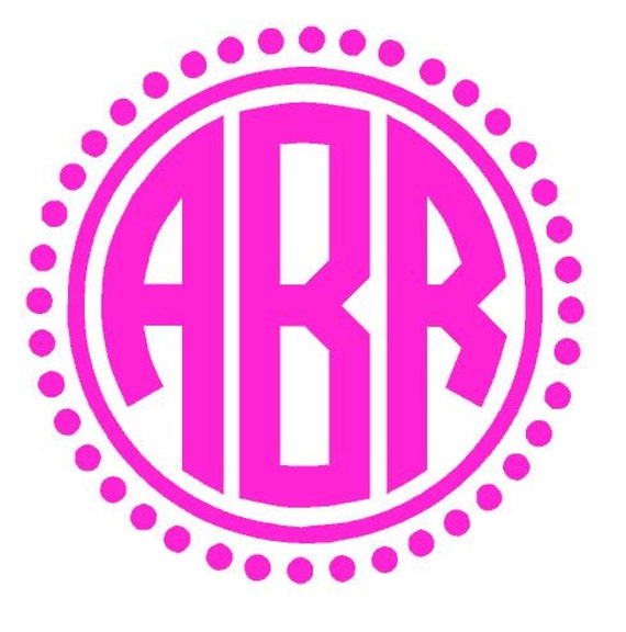 Polka Dot Circle Monogram Decal