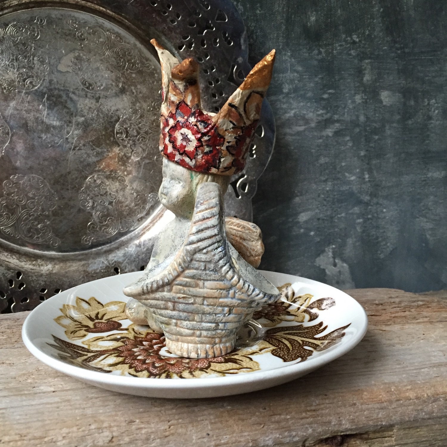 Crowned Angel Statue Ring and Jewelry Holder by Untried on Etsy