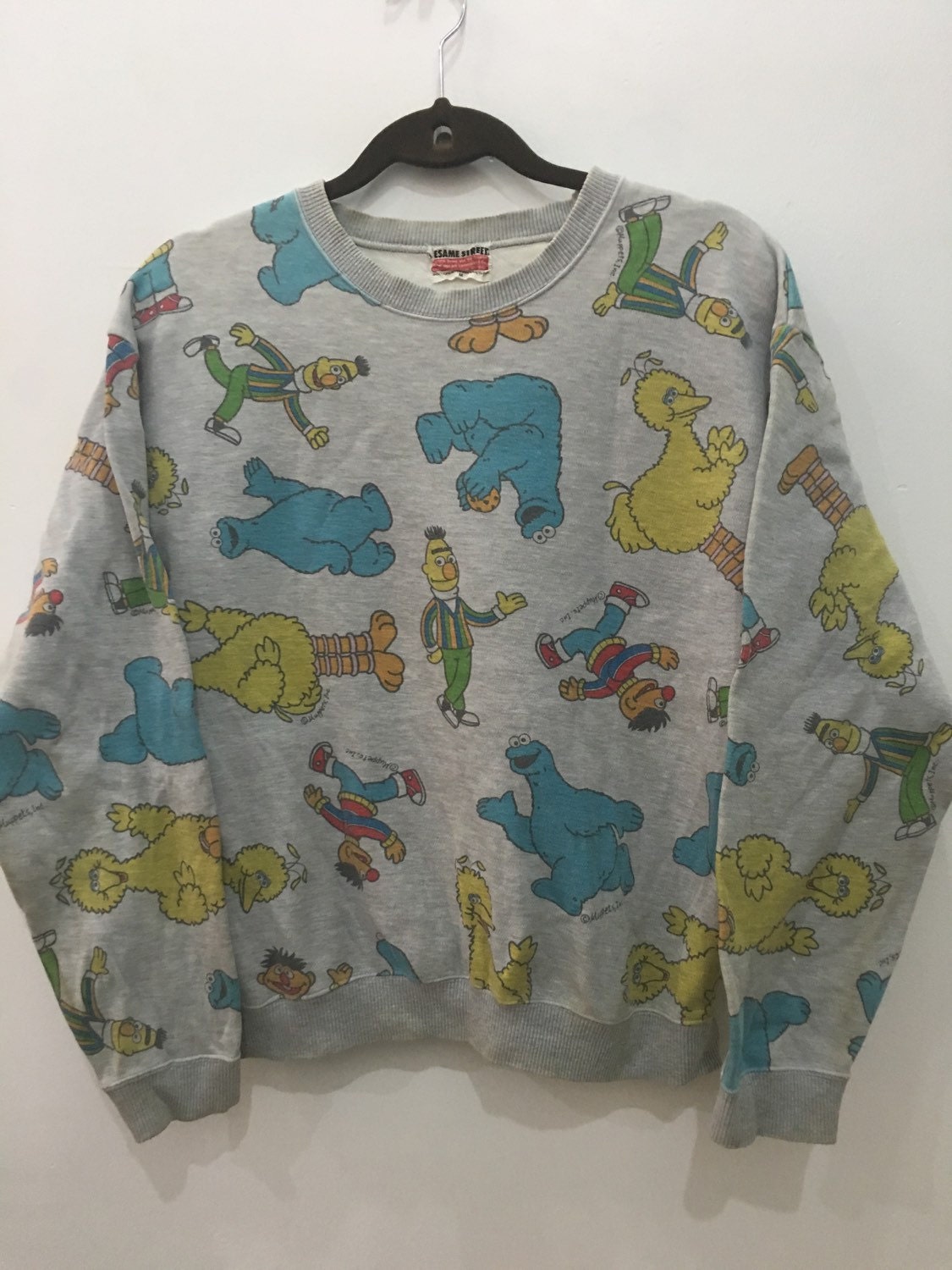 Vintage 80s Sesame Street Full Print Elmo Sweatshirt Sweater
