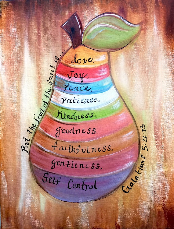 The fruit of the spirit painting colorfully hand painted by