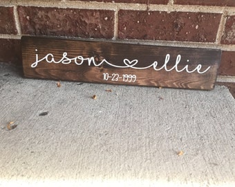 Wood Sign, Wedding Sign, Wedding Date Sign, Marriage Sign, Wall Hanging, Wood Wall Hanging, Family Establishment Sign, Key Rack, Key Holder