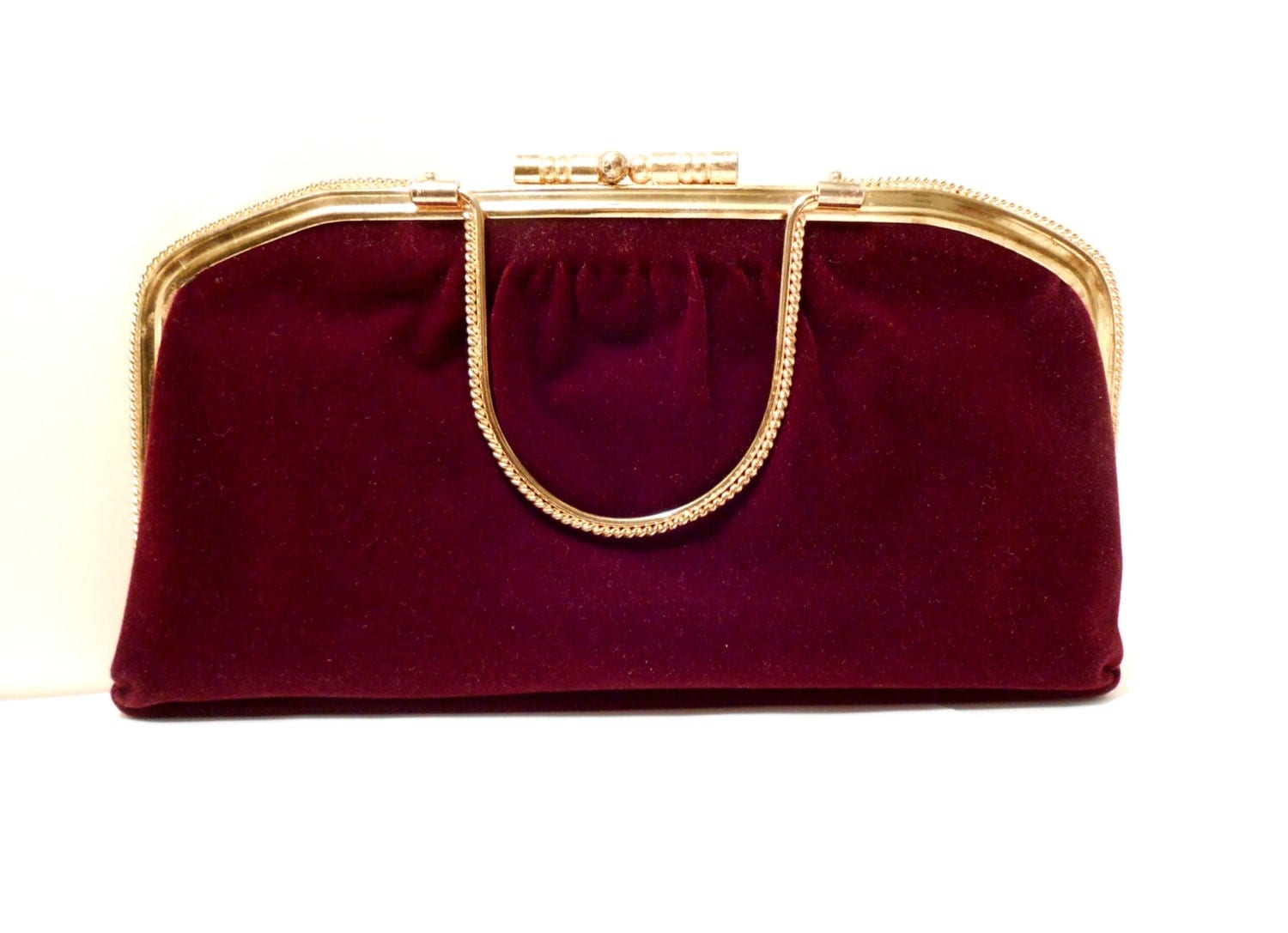 red velvet clutch purse