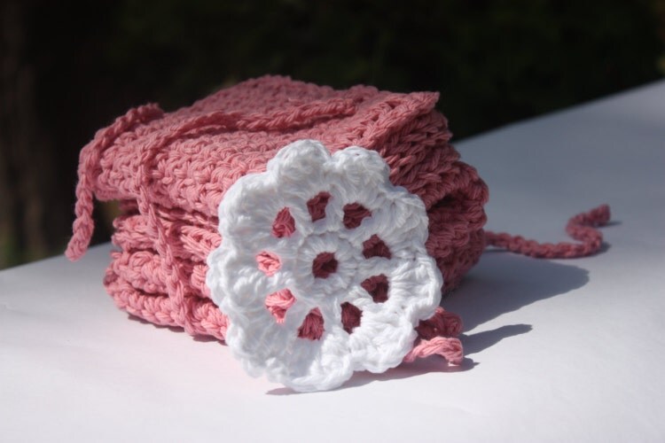 Pink Baby Washcloths Crocheted Pink Washcloths by