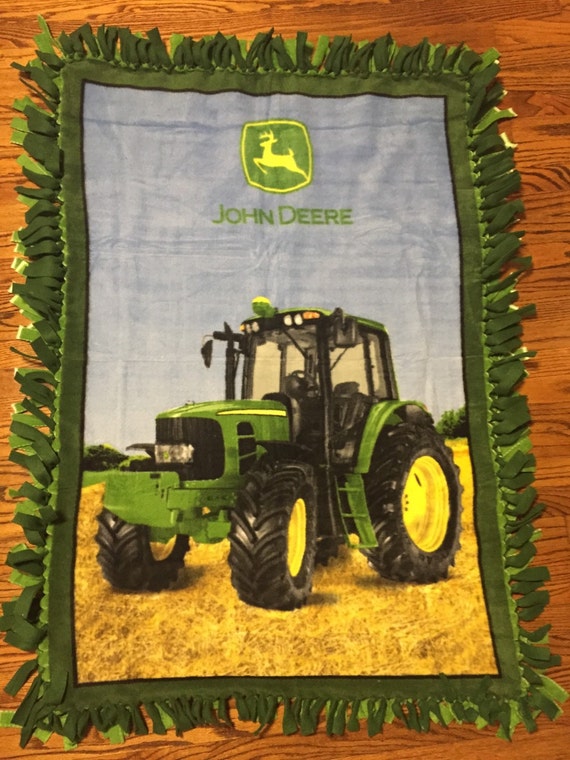 Items similar to John Deere Fleece Tie Blanket on Etsy