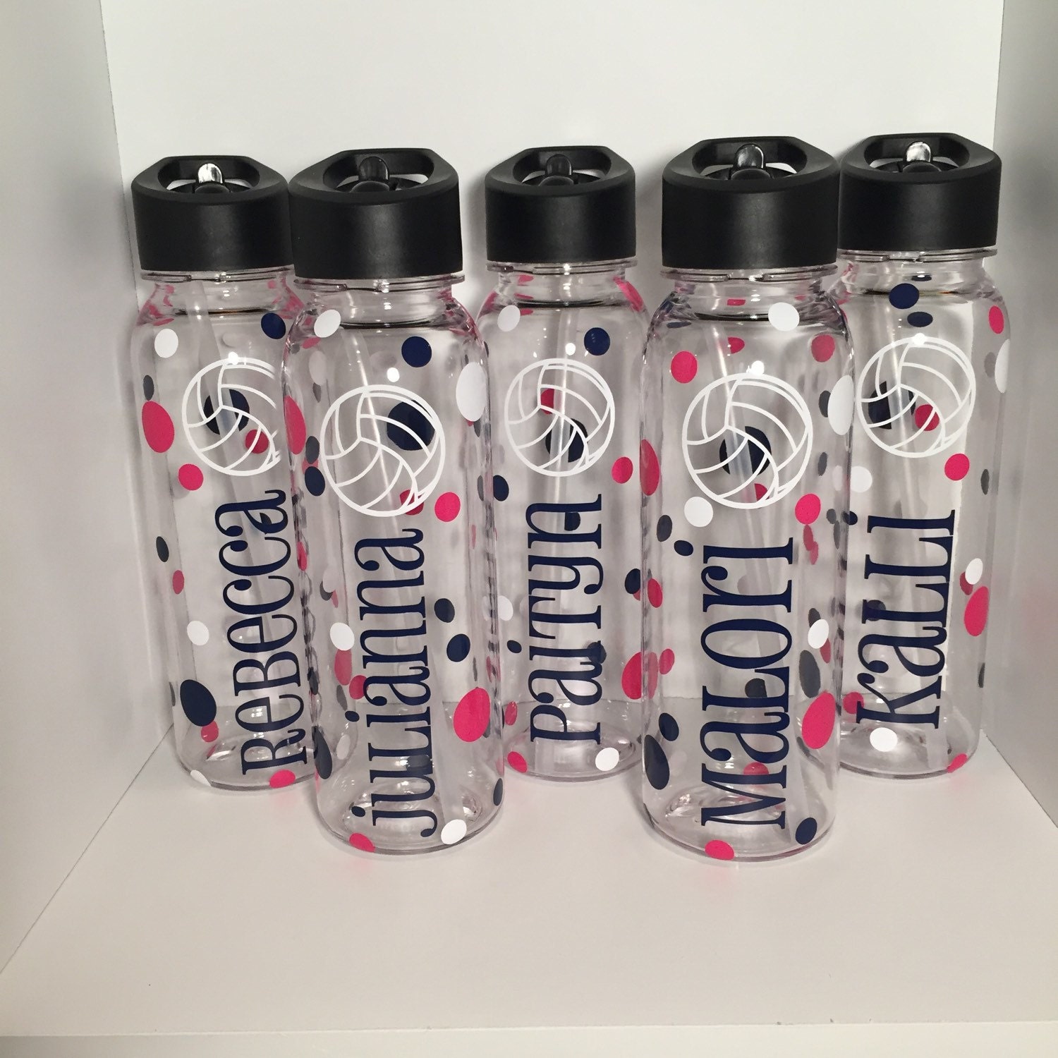 Personalized Volleyball Team Water Bottles vinyl decal BPA