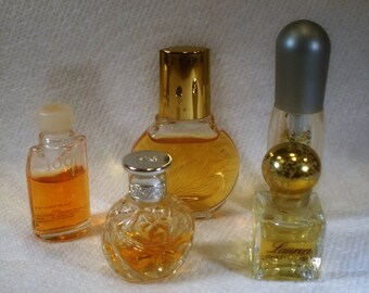 5 Miniature perfume bottles / Collectible Bottles / All Partially Full / Start a Collection