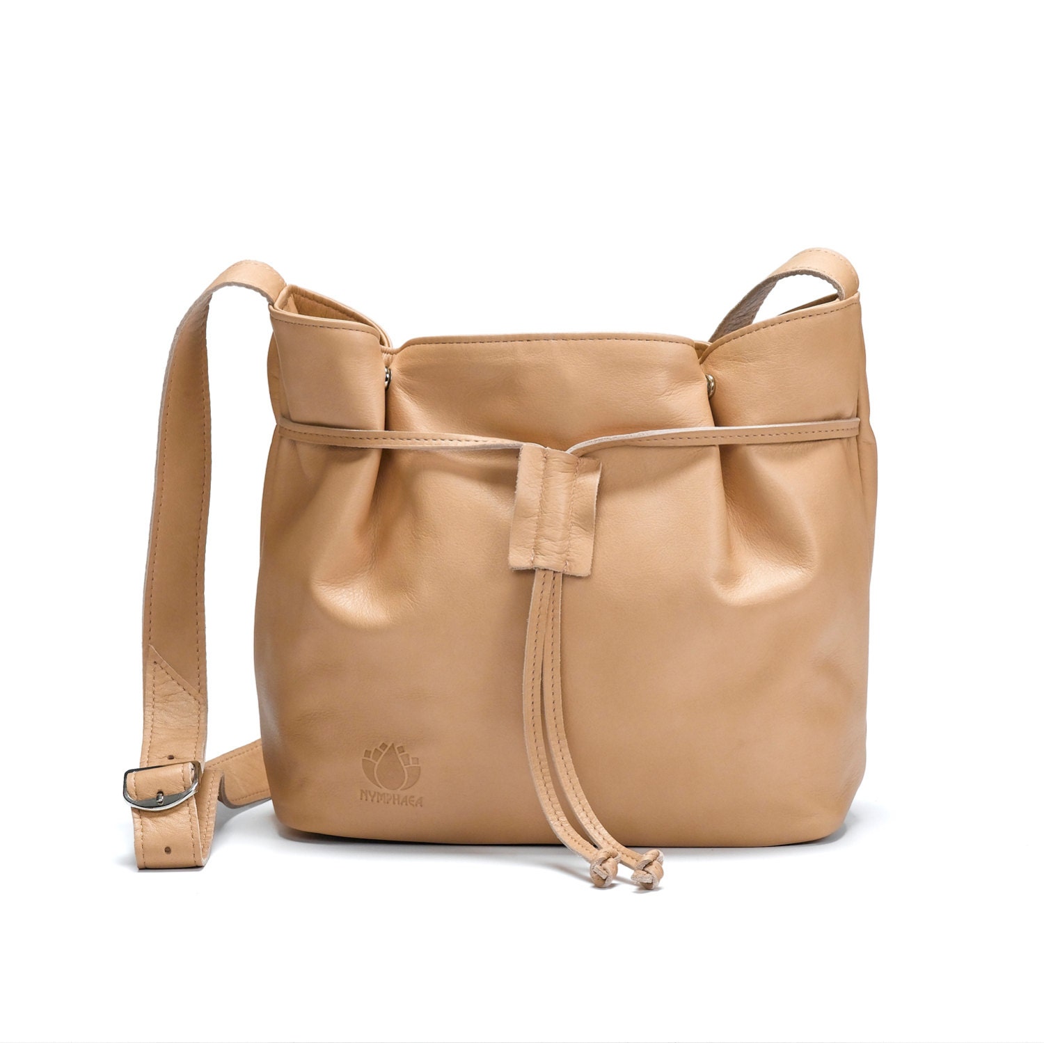 Cream Leather Bag Soft Leather Purse Nude Color Leather