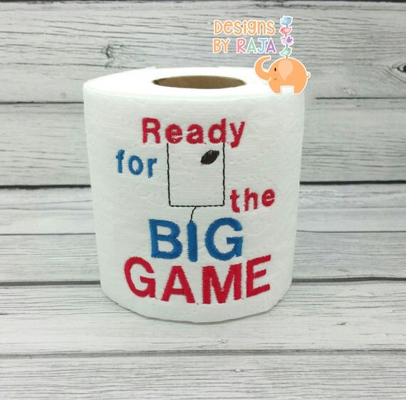 Football game embroidered toilet paper gift for him gift for