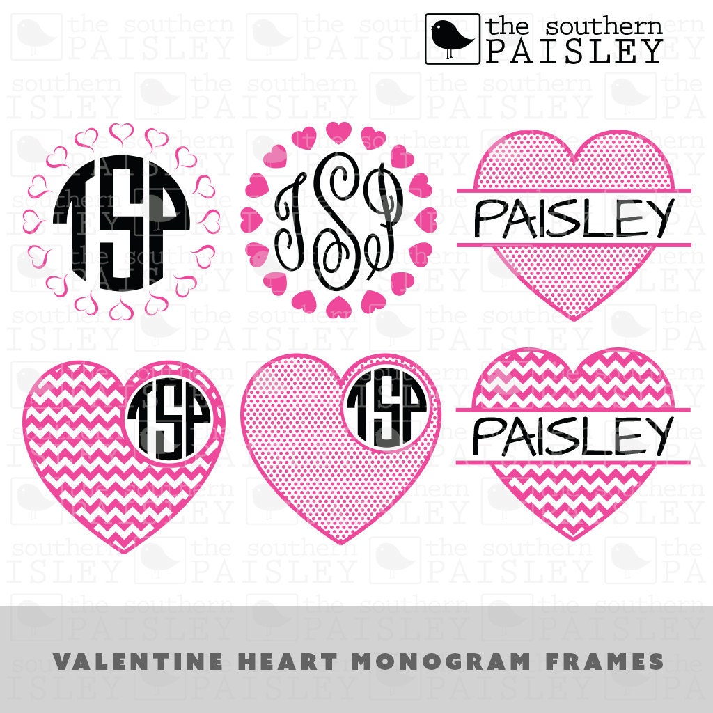 Valentine Monogram Svg Heart Monograms - Layered SVG Cut File