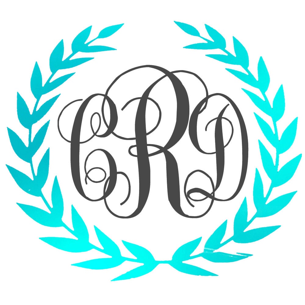 Download Monogram Decal | Monogram, Flower Border Monogram, Flower ...