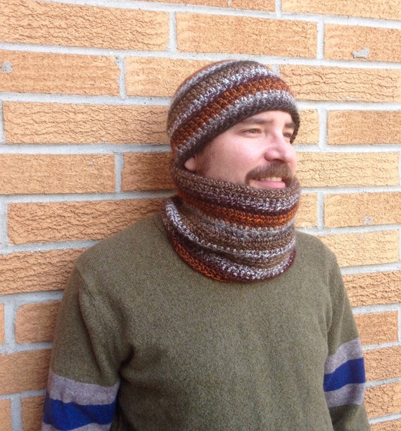 Men Set of Hat and Cowl Scarf/Neck Warmer