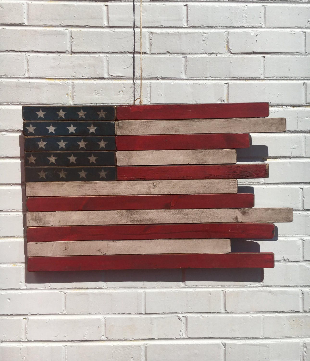 Reclaimed Wood American Flag by WeWillGoArts on Etsy