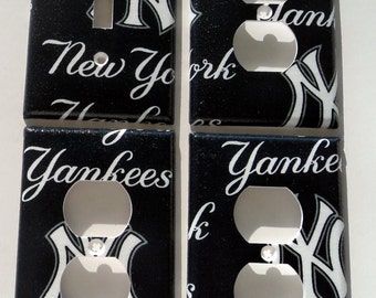 New York Yankees Light Switch Plate Outlet Cover Wall Decor Bundle Set