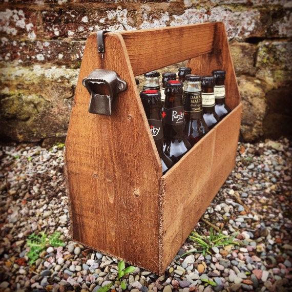 10 Bottle Rustic Wooden Beer Carrier Holder Rustic by ...