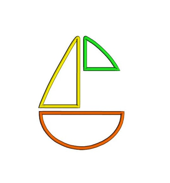 monogram sailboat applique design machine embroidery