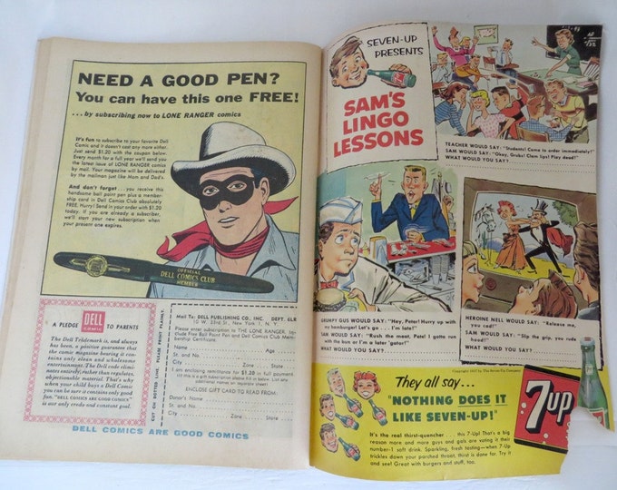 Vintage Lone Ranger Comic Book, Dell Comics, Vol. 1 No. 108 June 1957