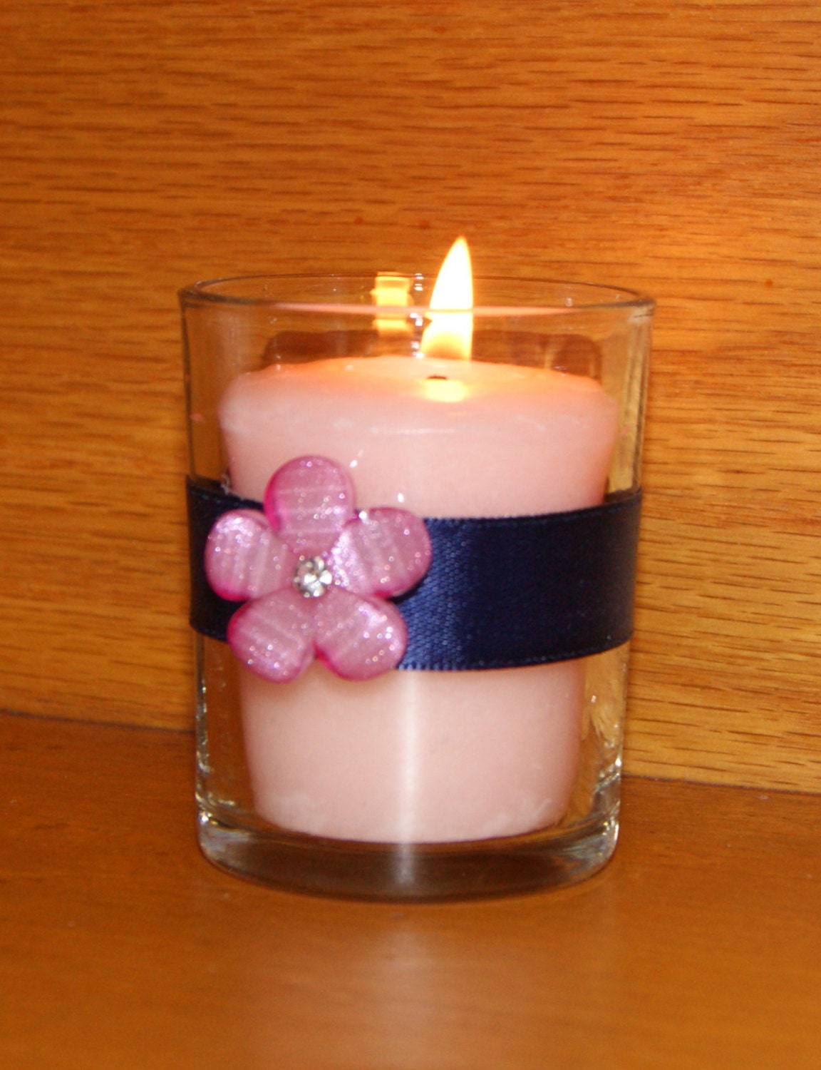 Navy Wedding / Wedding Votive Candle Holder / Navy Blue and