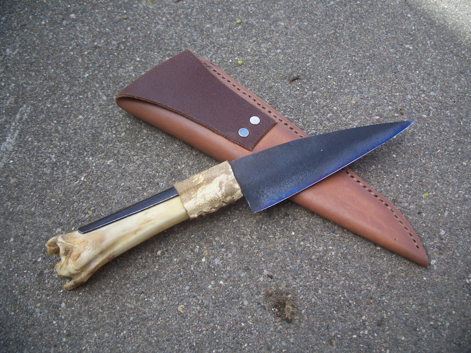 Muskrat Man Custom Apache sheep shear knife by possumhollowdesigns