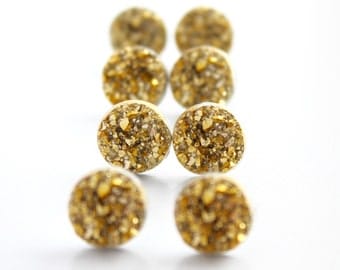 Gold studs - gold bridesmaid earrings - bridesmaid earrings gold - gold earrings bridesmaid - gold stud earrings - druzy earrings