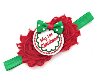 My 1st Christmas, First Christmas, 1st Christmas, Baby First Christmas, Baby 1st Christmas, Christmas Headband, Christmas Hair Bow