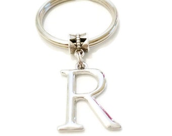 Initial Keychain / Initial Key Ring / Gift for her / Gift for him / Letter Keychain / Personalize Keychain / Initial Charm / Initial Jewelry