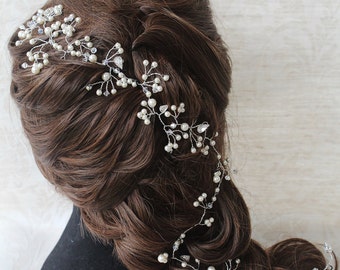 Wedding Hair Accessories,Bridal Pearl Hair Vine,Swarovski Crystal Hair Vine,Bridal Hairpiece,Bridal Head dress,Wedding Hair Vine,Bridal Hair