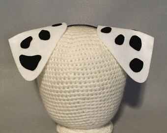 1 Puppy Dog Ears stand up birthday party favors headband Dalmatian Dalmation Halloween costume invitation decor snapchat snap white black