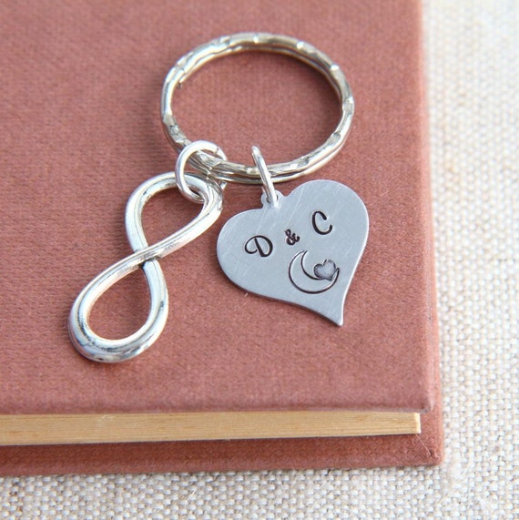 Infinity Symbol Keychain Initial Keychain Personalized