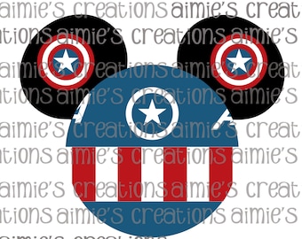 Captain America Inspired Digital Mouse Ears