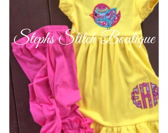 Ruffled Leggings Hot Pink Size 2T-3T