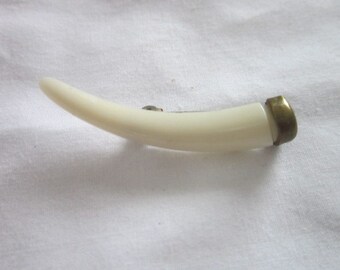 Pin Antique Victorian Faux Tooth Fang Brooch