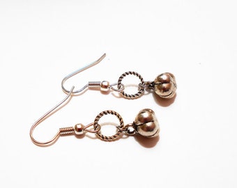 PUMPKIN EARRINGS - surgical stainless steel non allergic hypoallergenic sensitive ears ear wires