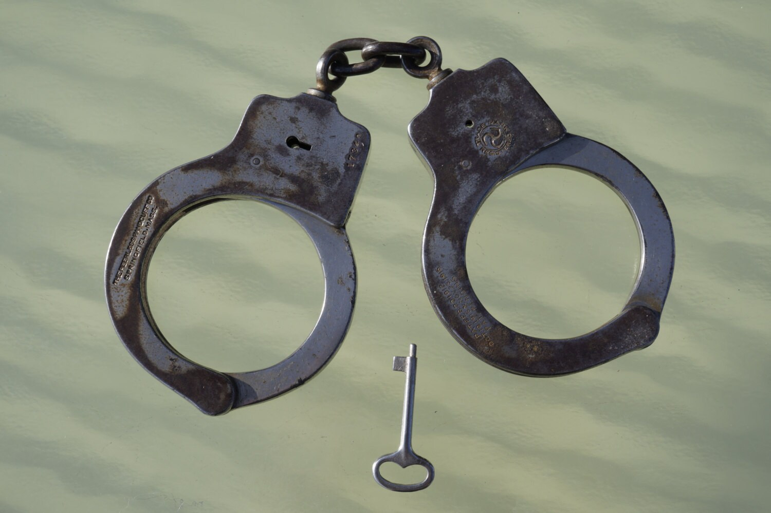 Antique Handcuffs The PEERLESS HANDCUFF Co Pat'd Nov 23