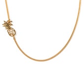 Pineapple Necklace, Gold Necklace, Pineapple Jewelry, Gold Pineapple, Fruit Jewelry, Pineapple Pendant, Pineapple Charm, summer necklace