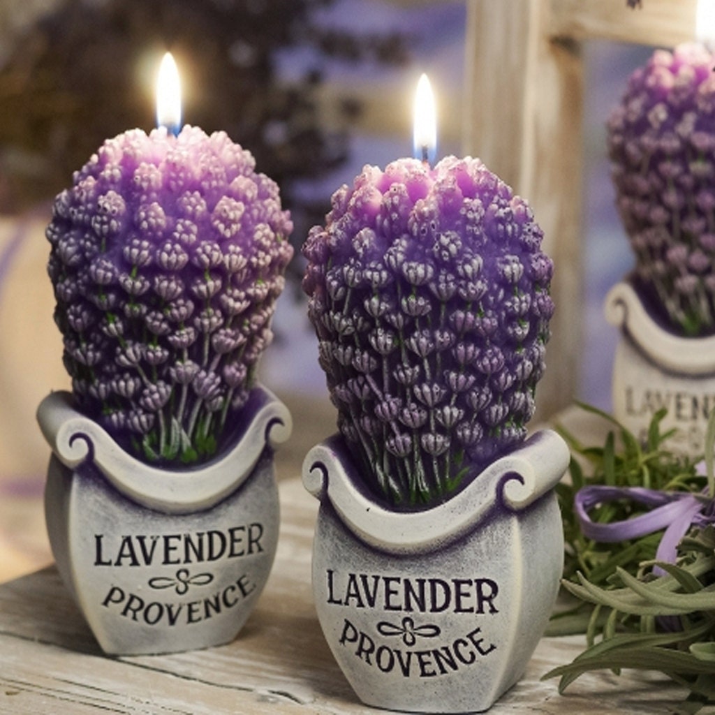 Scented candlesLavender candleFresh Lavender scentBouquet