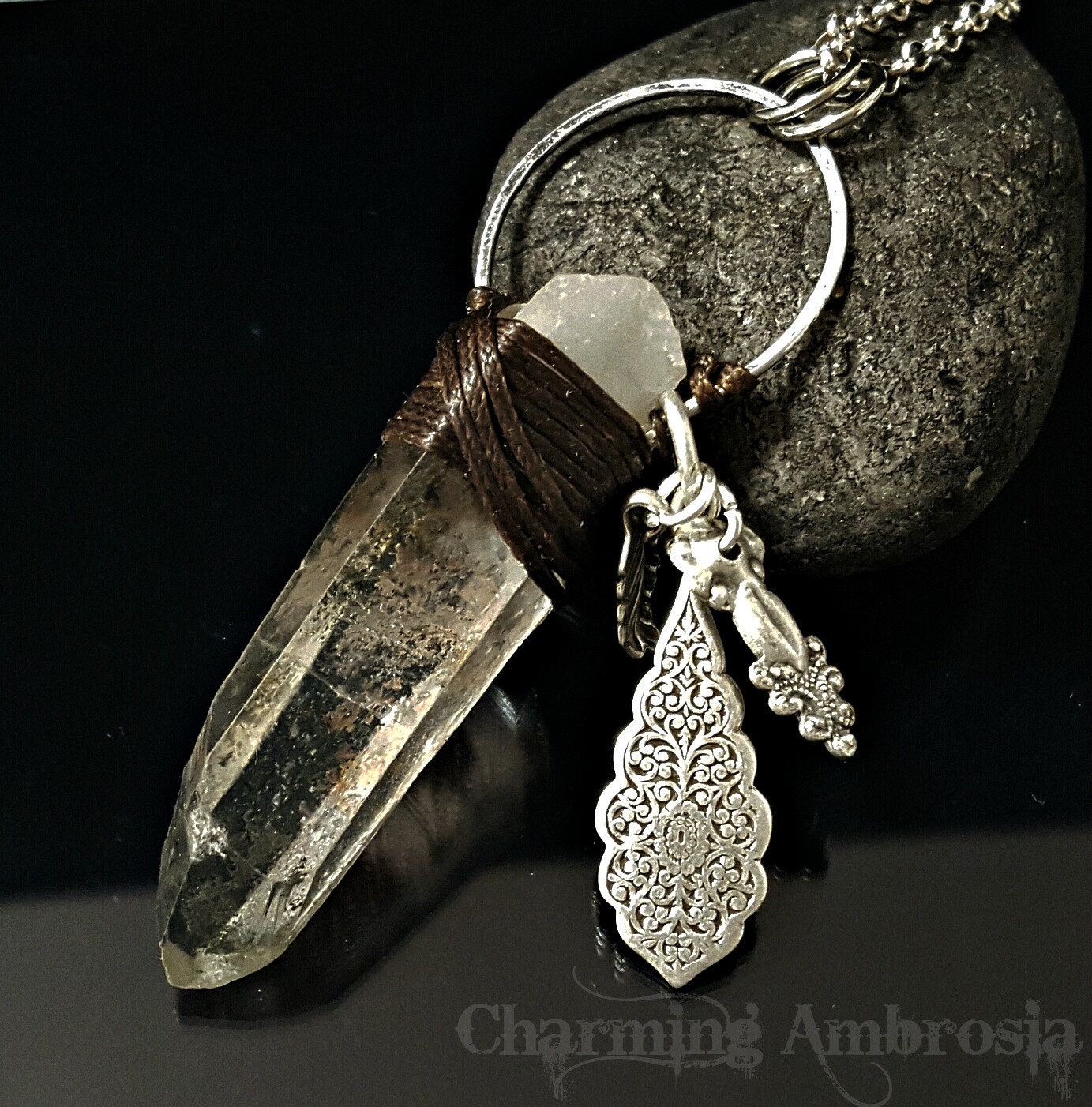 Green phantom Quartz Pendant Quartz Pendant Crystal Healing