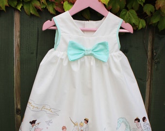 Ready To Ship! 12-18 months, White Cotton Whimsical Baby Girl Dress,Newborn Baby Gift,Baby Boutique,1st Birthday Dress,Cake Smash Dress