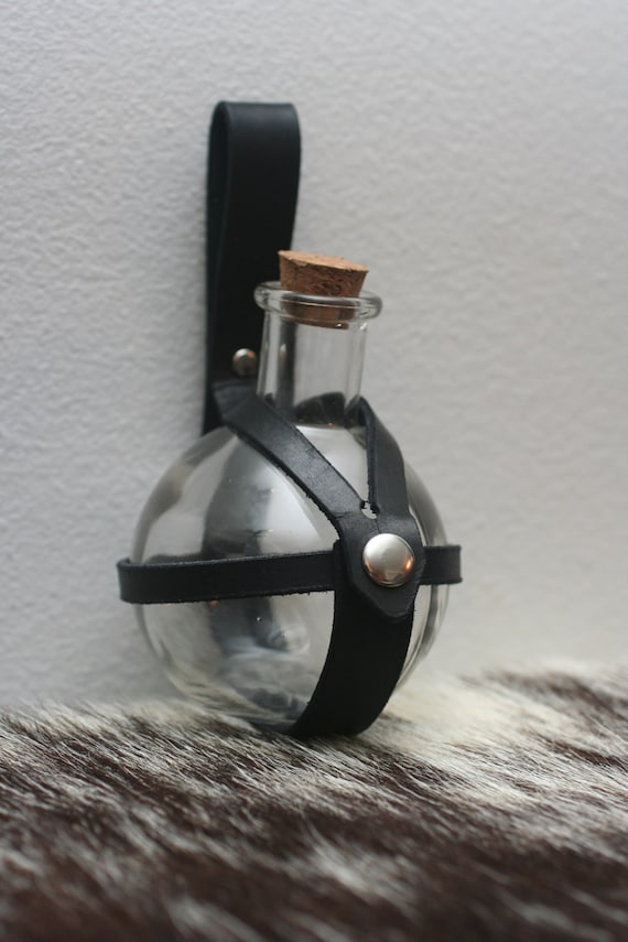 Black Leather Potion Bottle Holder