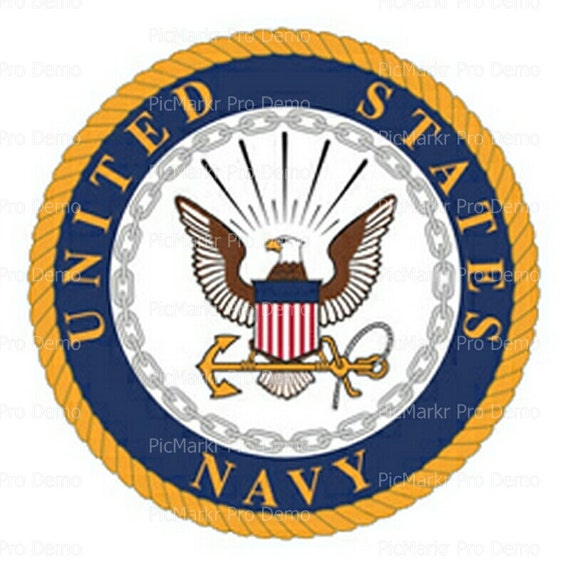 US Navy Logo Birthday Edible Cake and Cupcake Topper For