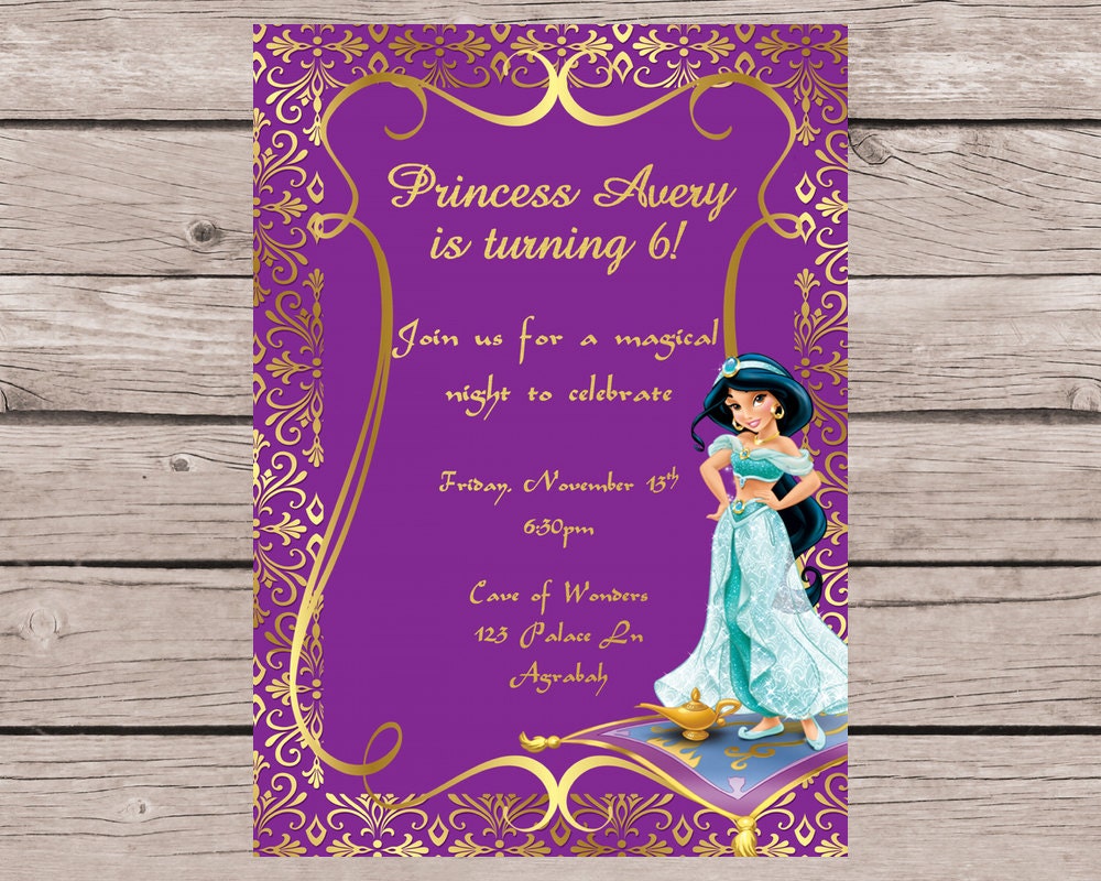 Princess Jasmine Birthday Party Invitations 4