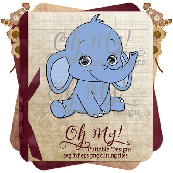 Baby Elephant Layered Svg Eps Dxf Png Cutting Files