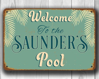 CUSTOM POOL SIGN, Customizable Pool Signs, Vintage style Pool Sign, Welcome to the Pool, Swimming pool sign, Outdoor Pool Signs, Pool Decor