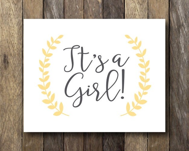 Printable It's a Girl Sign Instant Download Printable
