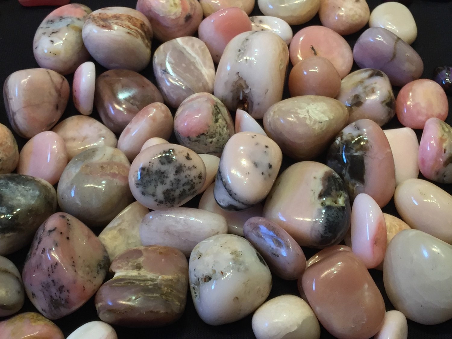 Opal Pink Peruvian Tumbled Gemstones Love Kindness