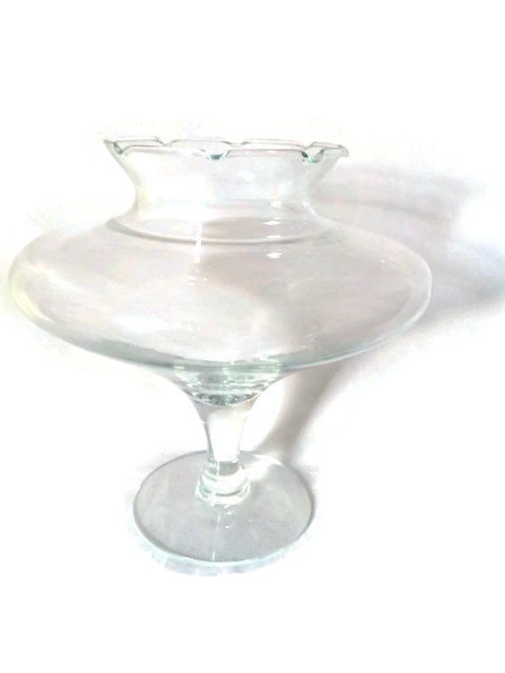 Large Clear Glass CompoteFish Bowl CompoteUnusual Shape
