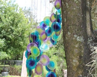 Peacock Capiz Shell Wind Chime