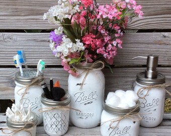 Mason Jar Bathroom Set of 6